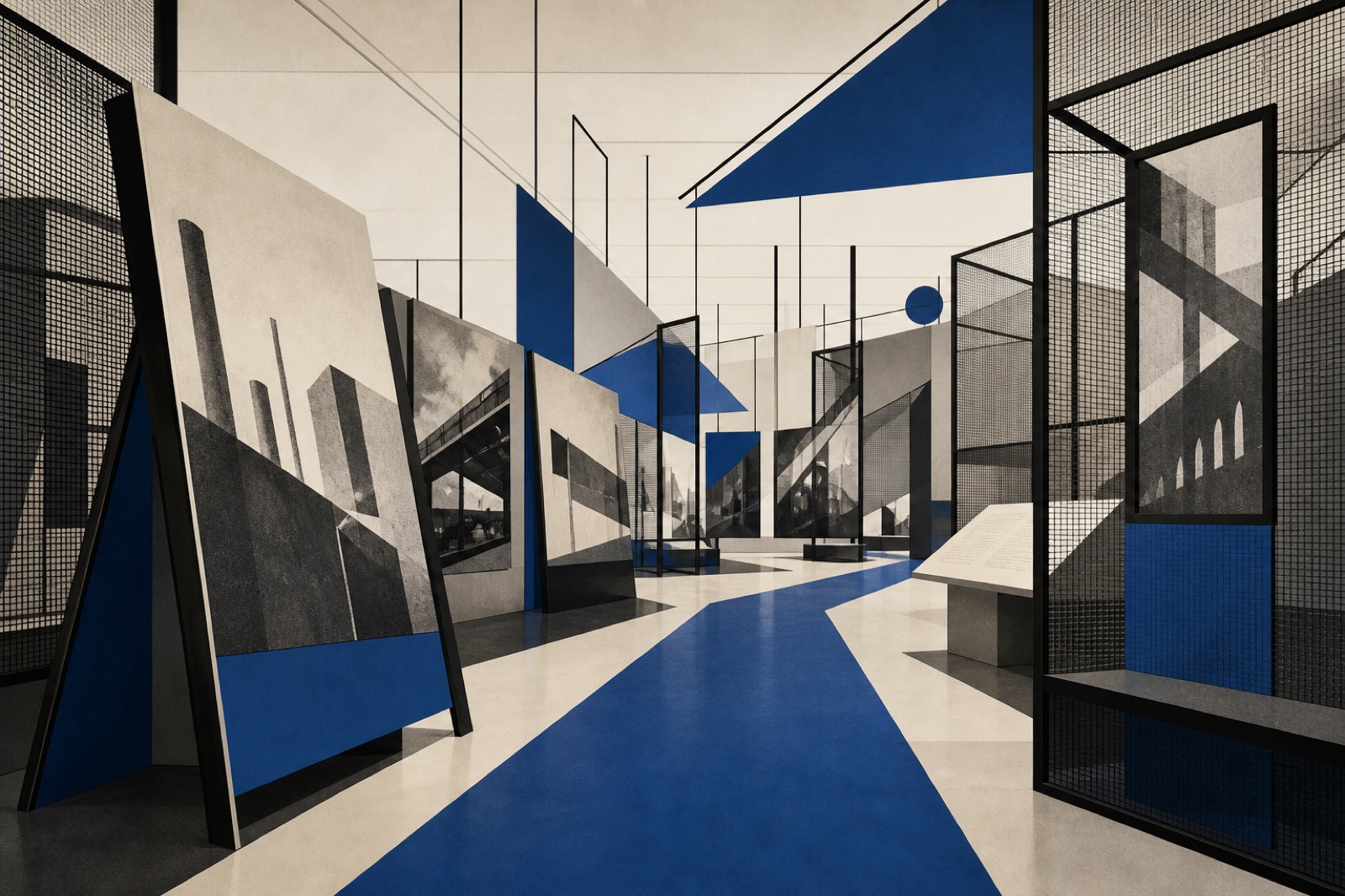 Modernist Exhibition Design — AI interpretation, not a reference