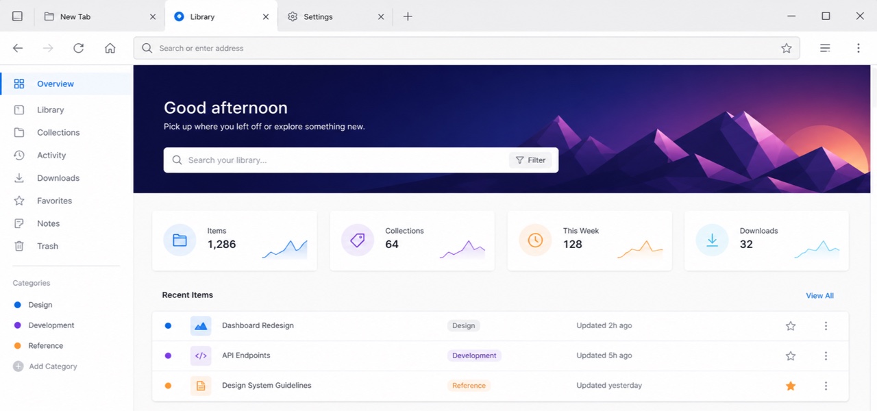 Firefox Photon — AI interpretation, not a reference