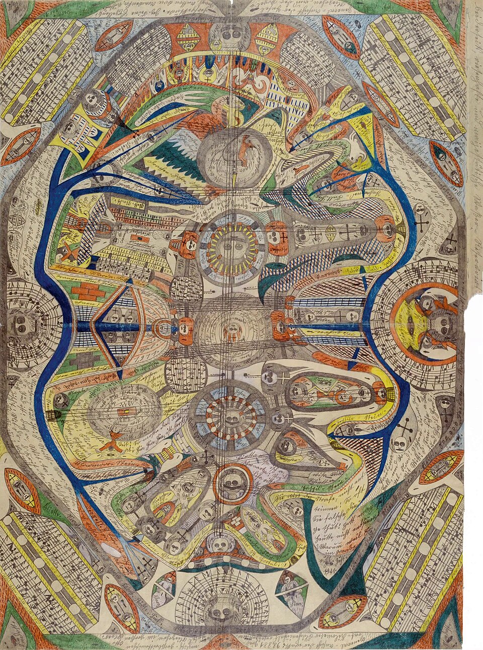 Art Brut — Adolf Wölfli, General View of the Island Neveranger, 1911 — Wikimedia Commons / Public domain